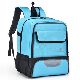 Youth Soccer Bag, Soccer Backpack with Ball Holder, Basketball Volleyball Football Handball Sports Backpack with Ball Compartment,Like Blue