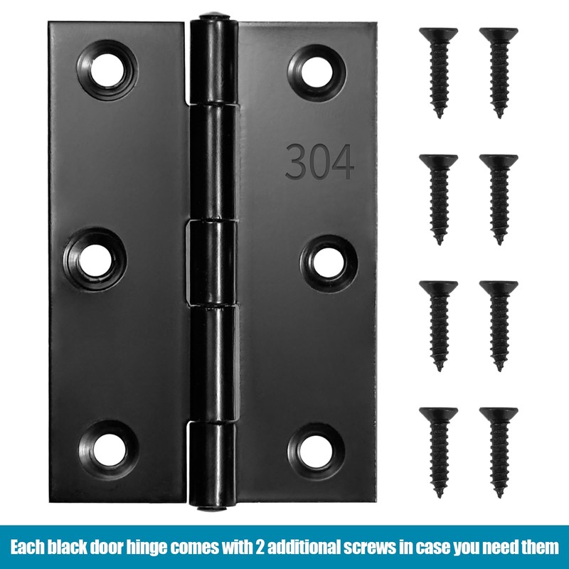 Black Door Hinges 3 Inch – 12 Pack Interior Hinges