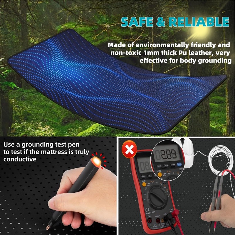 Grounding Mat for Bed, OuDilee Grounding Sleeping Mat Queen Size,