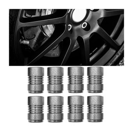Bittwee 8 Pcs Car Tire Valve Stem Caps, Airtight Leak-Proof Dust Proof Covers for Men and Women, Aluminum Alloy Auto Wheel Tire Stem Covers, Car Accessories for Cars, SUV, Motorcycles（Silver）