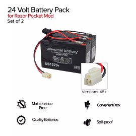 MSP 24 Volt Battery Pack for Razor Pocket Mod Scooter (7 Ah, Versions 45+) - x2 12V