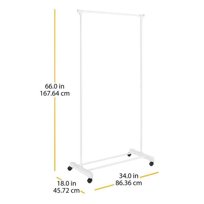 Whitmor Rolling Garment Rack White