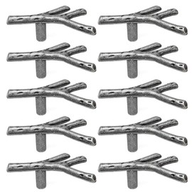 AchNau 10x Cabinet Knobs Wardrobe Drawer Door Cupboard Handle Pulls Twig Single Hole Silver