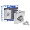 Longridge Golfers Hip Flask Set - Silver,