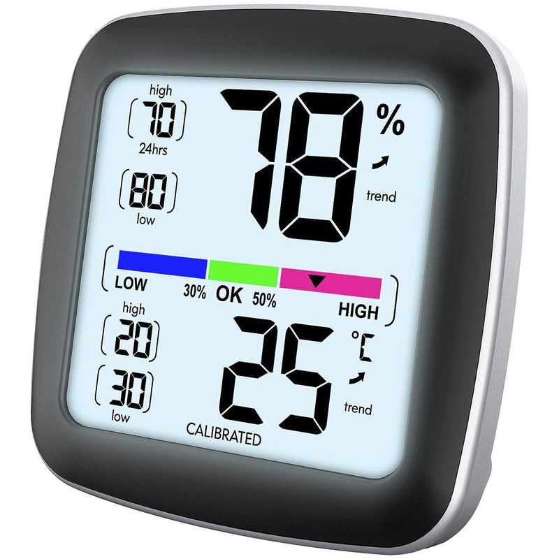 infactory Humidity Meter: Digital Precision Thermo/Hygrometer with LCD Display, Calibrable