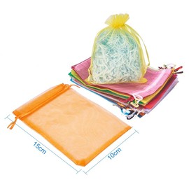 PH PandaHall 200pcs 4x6 Inch Organza Bags 20 Color Sheer Organza Gift Bags with Drawstring Jewelry Bags Chiffon Bags Candy Bags Pouches for Wedding Party Festival Favor Christmas Gift Bags