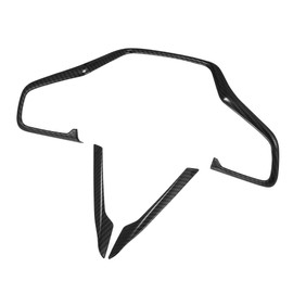 ACROPIX Front Car Interior Accessories Steering Wheel Cover Trim Frame Fit for Honda Civic 10th Gen 2016-2021 - Pack of 3 Carbon Fiber Pattern Black