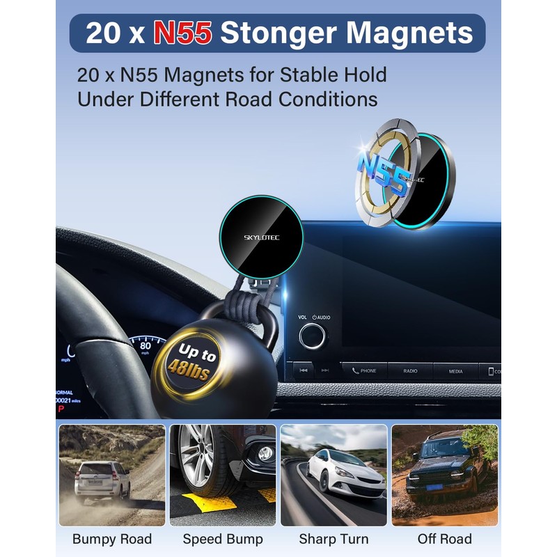 SKYLOTEC 15W Magnetic Charger Phone Holder for Mercedes-Benz GLC 2020-2022