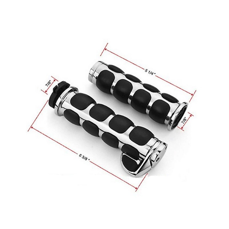 TESWNE Motorcycle Aluminum Chromed Handle Grips End Grips 1 inch