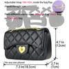 FortuneFlare Small Crossbody Bags for Women, Black Trendy Quilted Shoulder