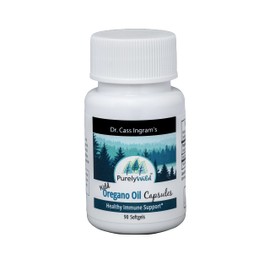 PURELY WILD Dr. Cass Ingram's Oregano Oil Gelcaps - 90 Softgels - Immune System Support - Unprocessed, Wild Mediterranean Oregano - Mountain Sourced - Non-GMO - 90 Servings