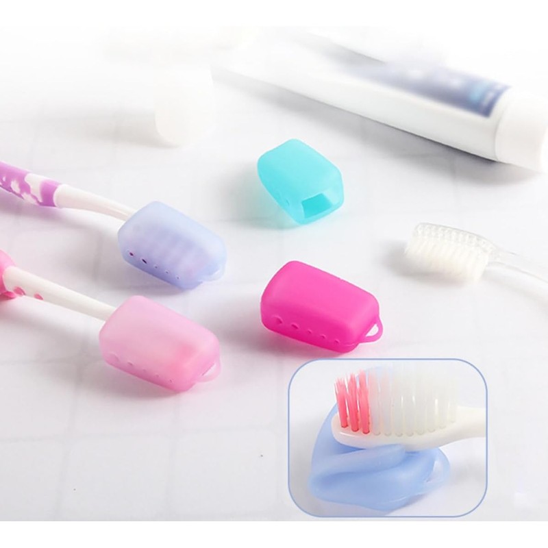 10 Piezas Funda para Cepillo de Dientes de Silicona Camping