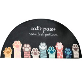 YUYAKESHI Entrance Mat, Carpet, Doormat, For Indoor Use, Mud Removal, Anti-Slip, Semicircle, Kitchen, Bathroom, Water Absorption, Quick Drying, Interior, Cute, Washable, Household (Cat Claws, 15.7 x
