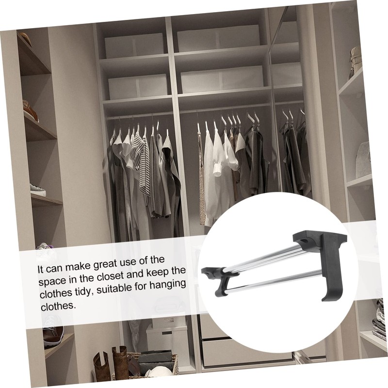 Ciieeo Stainless Steel Retractable Clothing Rack Hanging Coat Display Rack