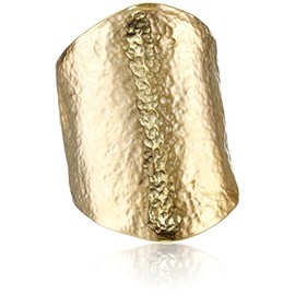 Kenneth Jay Lane Wide Gold Cuffs or Bracelets (Hammered)