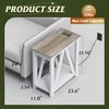 WLIVE Farmhouse End Table, Narrow Side Table with Charging Station,