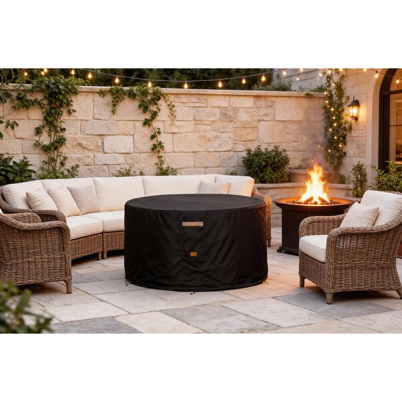 Garden Balsam 600D Heavy Duty Waterproof Patio Fire Pit Cover