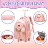 Kids Rolling Backpack for Girls Trolley Suitcases Luggage Travel with