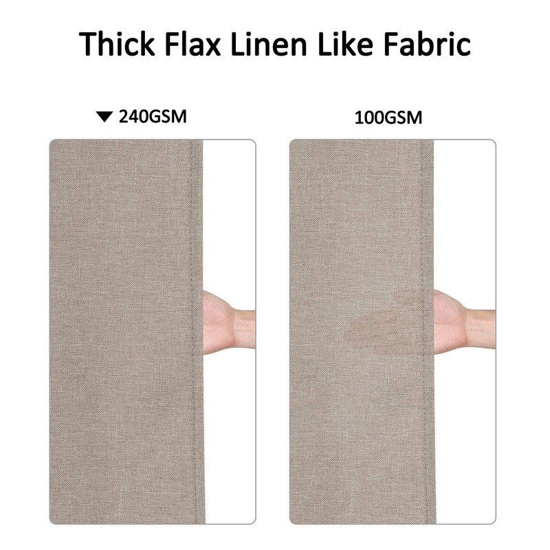 Flax linen like 240 GSM heavy stable shower curtain for