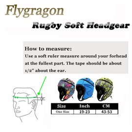 Flygragon Rugby Helmet, Adjustable 7v7 Football Helmet for Kids Youth, Soft Padding Scrum Cap, Breathable Headgear for Flag Football, Brazilian jiu-Jitsu, Special Needs Helmet