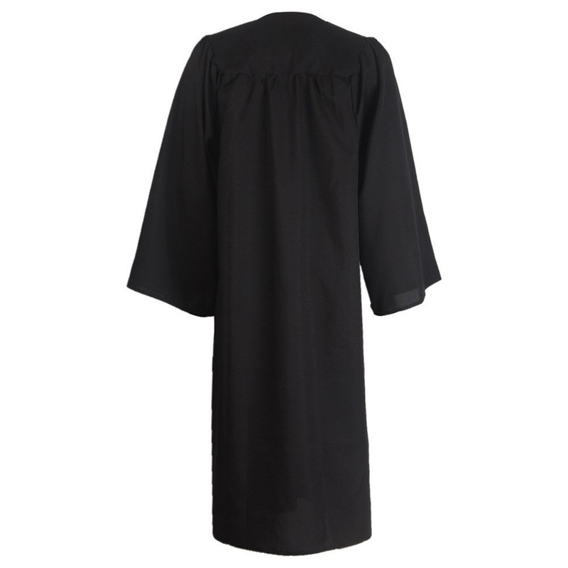 GraduationMall US Style Matte Graduation Gown Only Black X-Large 54(5'9"-5'11")