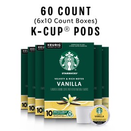 Starbucks K-Cup Coffee Pods, Flavored Hot or Iced Coffee, Vanilla, 60 Keurig Pods