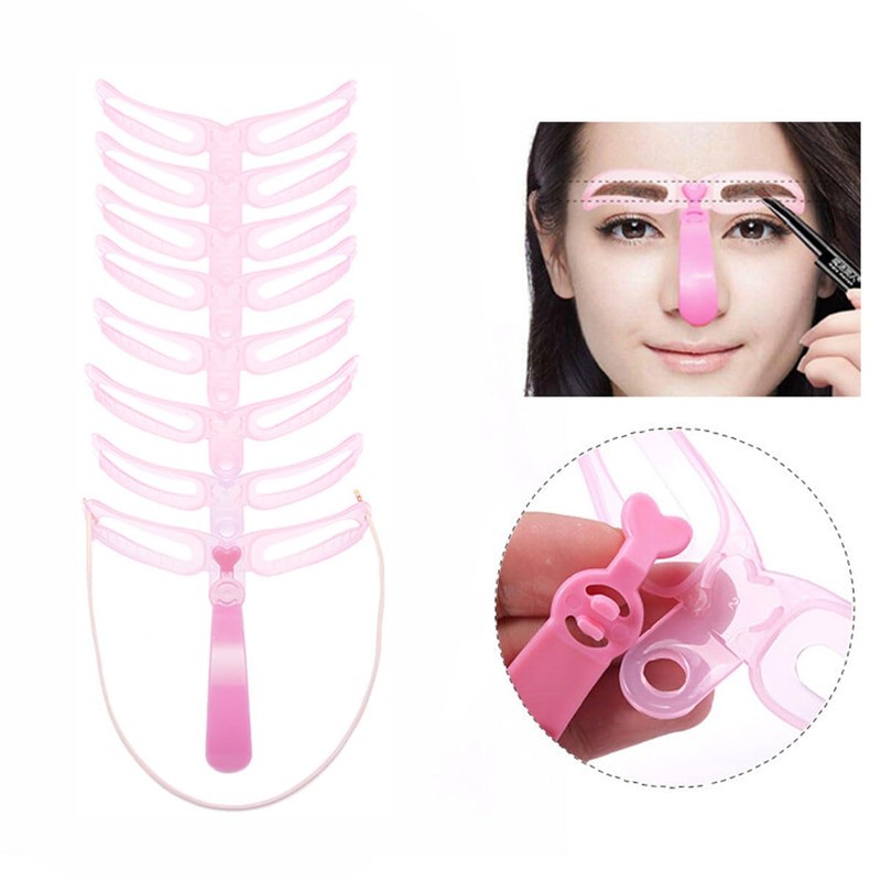 Pack of 8 Eyebrow Stencils for Beginners, Eyebrow Shapes, Eyebrow