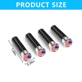 KHGUZ 4PCS American Flag Car Door Lock Knobs, Carbon Fiber Metal Vehicle Door Lock Pin Cover, Auto Door Bolt Pull Pin Decor Modification Accessories Universal for Vehicles (MultiCoulor/Flag)