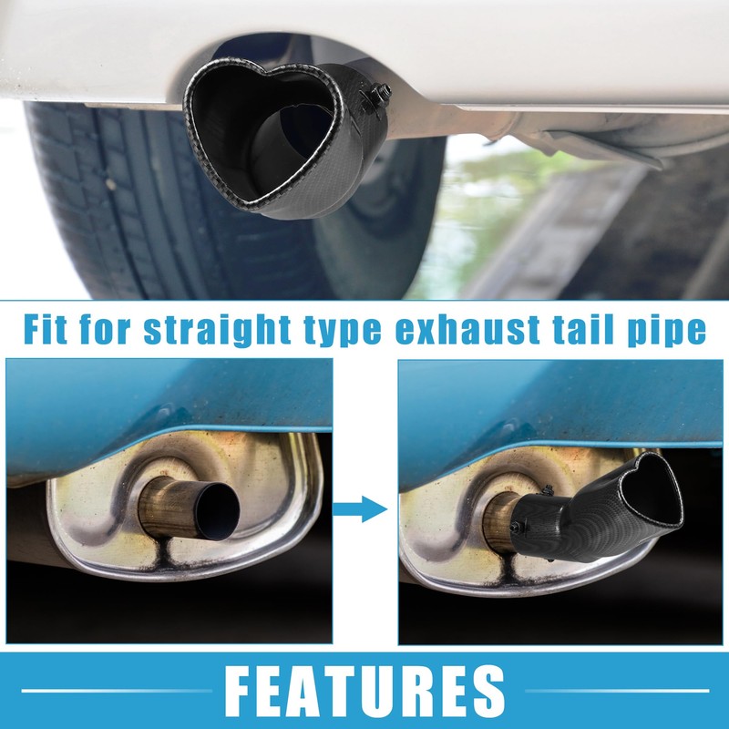 A ABSOPRO Car Exhaust Tracheal Heart Tailpipe 2.48" OD 2.64"