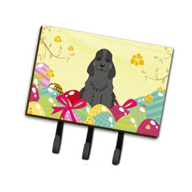 Caroline's Treasures BB6092TH68 Easter Eggs Cocker Spaniel Black Leash or Key Holder, Wall Hooks, Key Hooks Holder, Coat Rack Wall Mount, Coat Hooks, Hooks for Hanging Keys, Towels, Aprons, Leashes,