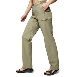 MIER Women's Quick Dry Cargo Pants Lightweight Tactical Hiking Pants with 6 Pockets, Stretchy and Water-Resistant, Rock Grey, 2