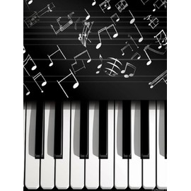 PUAGEMTI Piano Keys with Musical Notes 5D Diamond Painting Kits for Adults Beginners DIY Diamond Art Kit Gem Painting Full Round Drill Diamond Dots Gem Art Crafts for Home Wall Decor Gifts 12"x16"