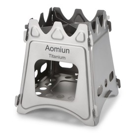 Aomiun Camping Stove Portable Wood Burning Stove Titanium Wood Stove Lightweight Backpacking Stove Folding Camp Stove for Outdoor Cooking Camping Hiking Picnic Hunting BBQ & Survival