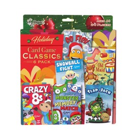 Regal Games Card Games for Kids - Go Fish, Crazy 8's, Old Maid, Slap Jack, Monster Memory Match, Snowball Fight - Holiday-Themed, Simple & Fun Classic Family Table Games - Games May Vary (6 Set)