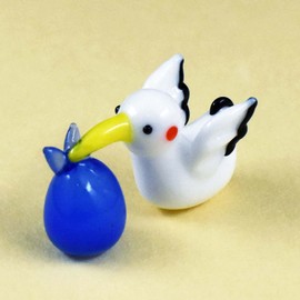 Four Cart Cute Handmade Glasswork Stork