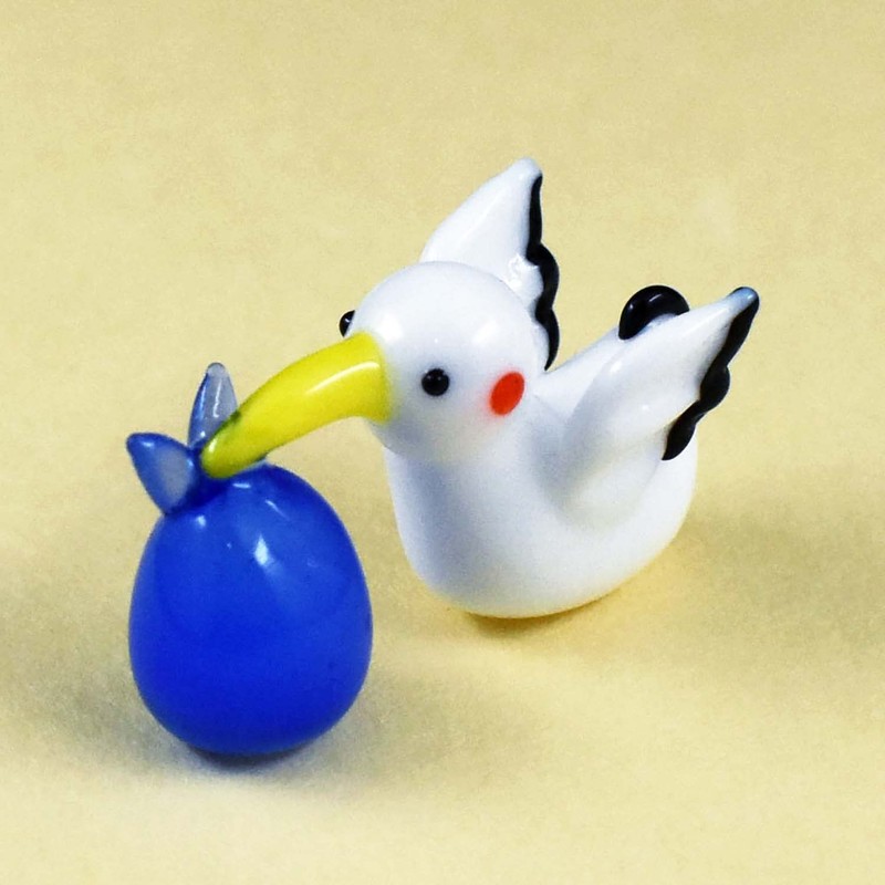 Four Cart Cute Handmade Glasswork Stork