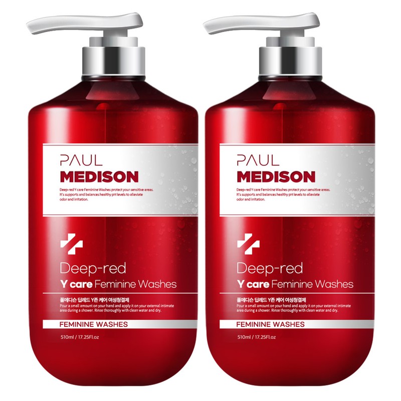 Paul Madison 폴메디슨 대용량 여성청결제,510ml,2개 딥레드케어 2개