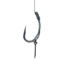 Pack of 12 Carp Fishing Hair Rigs Curved Carp Rigs Hooks Anti-Tangle Swivel Braided Line Feeder Fishing Tackle (FBA-TS115-10)