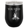 "You Died" Video Game Souls of the Dark Bonfire Design