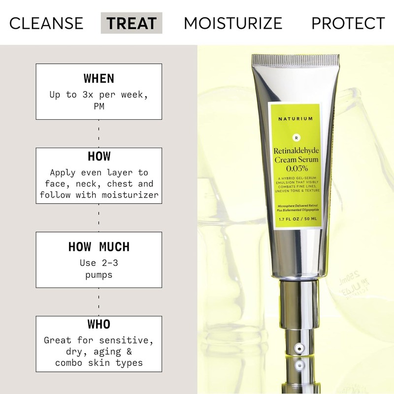 Naturium Retinaldehyde Cream Serum 0.05%, Advanced Anti-Ageing & Smoothing Face