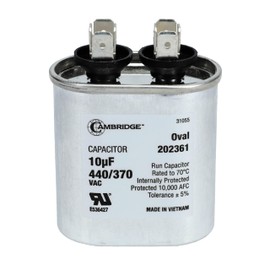 10uF 10 MFD ±5% 370/440VAC Single Run Oval Start AC Capacitor for A/C Motor Run Capacitor Fan Start Condenser Capacitors Indoor Electrical Blower Motors