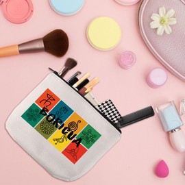 WSNANG Boricua Taino Puerto Rico Cosmetic Bag Puerto Rico Travel Makeup Bag Puerto Rico Souvenirs Gift Puerto Rican Gift (Boricua bag)