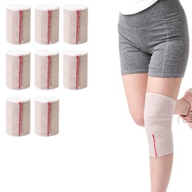 MUSEFITR 3 In Elastic Bandage Wrap 8 Pack, Compression Bandage Wrap for Ankle, Elbow, Knee, Shoulder,Tummy, Body, Premium Sport Support & Injury Recovery, Reusable & Durable