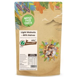 Wholefood Earth Light Walnuts - 80% Halves 500 g | GMO Free | Natural | Source of Fibre