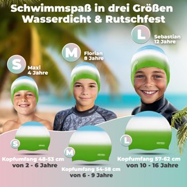 KIDVERSE Children's Waterproof Swimming Cap with Non-Slip Nubs - Swimming Caps for Swimmers with UV Protection - Swimming Cap Boys - Tear-Resistant Swimming Caps in Various Sizes