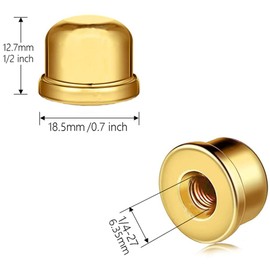 Hyamass 8 piezas de accesorios para lámpara de 1/2 pulgadas de alto, acabado de acero chapado en rosca 1/4-27 para lámparas de arpa (dorado)