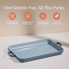 Our Place Griddle Pan | 11.8" (5 Qt) Nonstick Ceramic Griddle Pan for Stovetop & Oven | PFAS-Free, Oven-Safe up to 450°F, Easy-Grip Handles | Sage