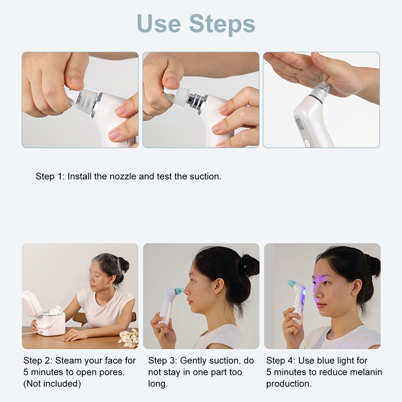 KD802 Blackhead Remover Pore Vacuum Pimple Extractor Acne Removal Kit