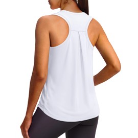 XIEERDUO Workout Clothes for Women White Tops for Women Activewear Mesh White Tank Top XL