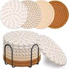 8 Pcs Coasters Set with Holder for Drinks Absorbent Modern